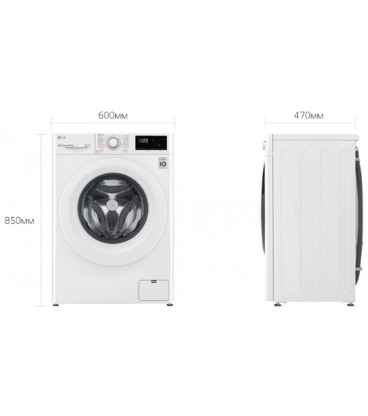 Стиральная машина LG F2V3PS6W белый, загрузка фронтальная 8 кг, 1200 об/мин., класс: A