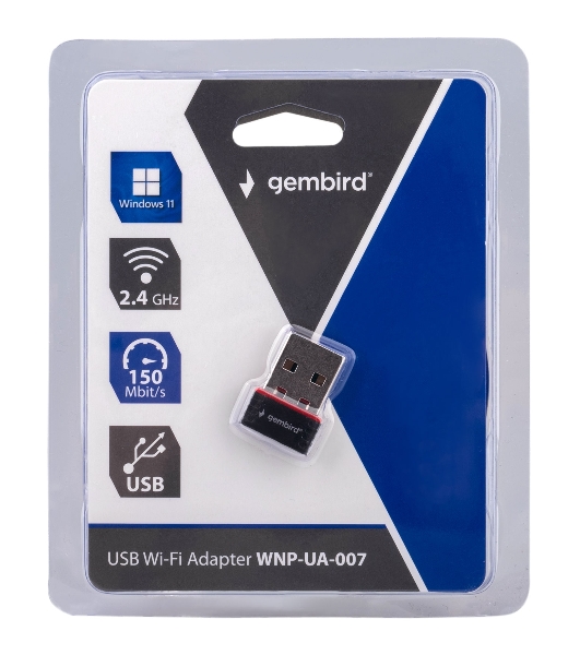 Сетевой микро адаптер WiFi Gembird 150 Мбит, USB, 802.11b/g/n