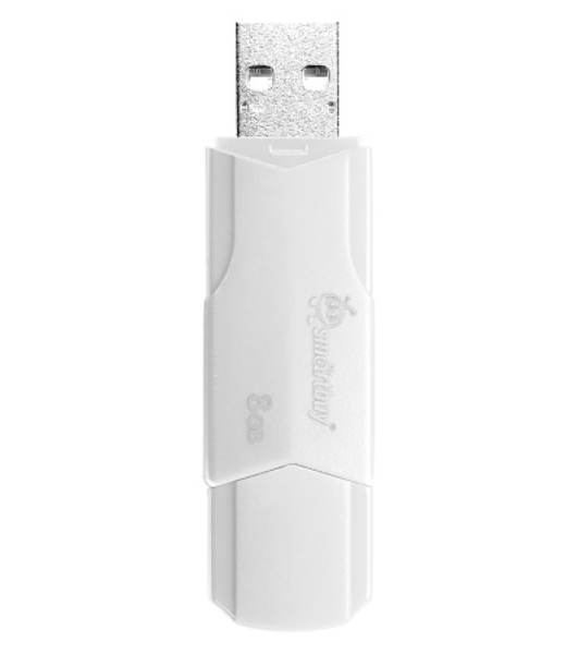Флешка USB SmartBuy CLUE white (SB8GbCLU-W), 8Gb, USB 2.0, R/W 30/15, белый