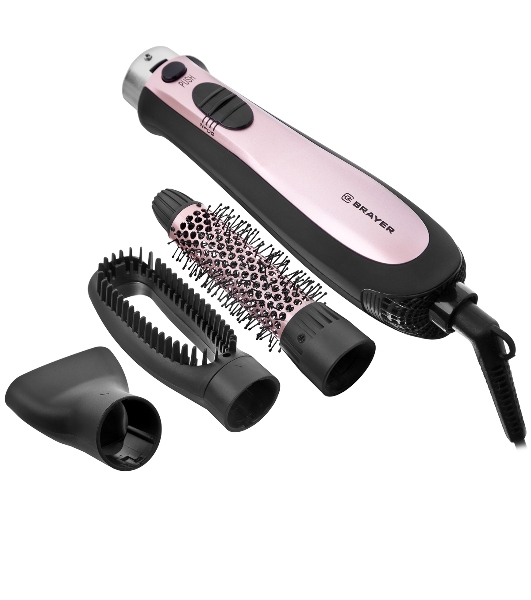 Фен-щётка BRAYER BR3130GD черный/розовый, 800 Вт