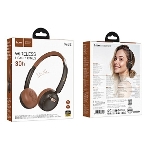 Беспроводные/проводные наушники Hoco W62 коричневый, полноразмерные, Bluetooth + проводной, складная конструкция, до 20 ч., фото3