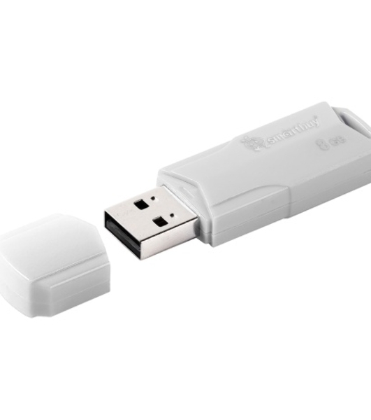 Флешка USB SmartBuy CLUE white (SB8GbCLU-W), 8Gb, USB 2.0, R/W 30/15, белый