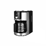 Кофеварка капельная со встроенной кофемолкой BQ CM1010 черный-стальной, исп. кофе - зерновой/молотый, 1.2 л, 1050 Вт., фото 1