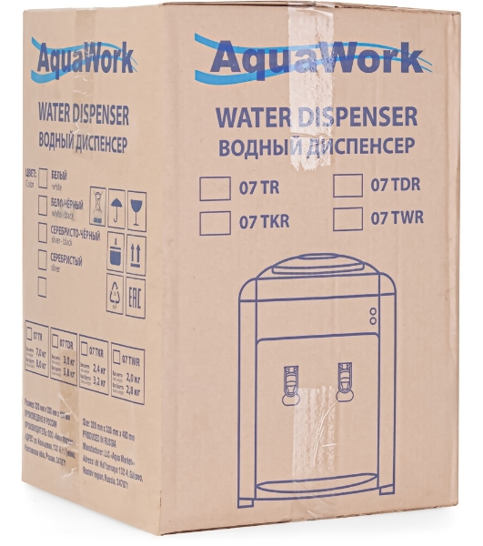 Кулер для воды Aqua Work 0.7-TWR, без нагрева, без охлаждения, белый/черный