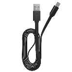 Кабель Maxvi MC-01F black USB-A - microUSB, 2A Плоский кабель, ток макс. нагрузки 2А, макс. напряжение 5V; стандарт USB 2.0; длина 1м, материал PVC, черный, фото 1