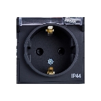 Механизм розетки 1-м СП AtlasDesign Aqua 16А IP44 с заземл. защ. шторки с прозрачной крышкой карбон SchE ATN441046, фото5