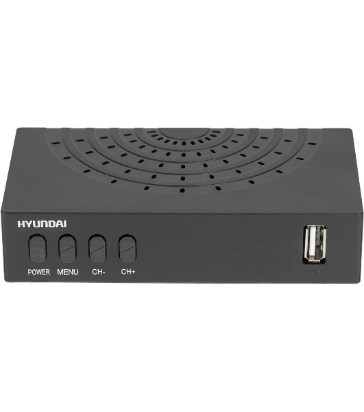 Приставка для цифрового ТВ Hyundai H-DVB440 черный, DVB-T2, DVB-T, DVB-C, HDMI, USB 2.0 x2