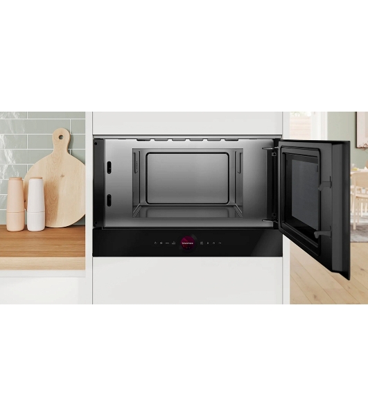 Встраиваемая микроволновая печь Bosch BFR7221B1 900Вт, 5 режимов, инвертер, 21 л, черный, петли справа