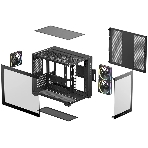 Компьютерный корпус Deepcool CG330 3F без БП, боковое окно (панорама), 3x120мм ARGB PWM вентилятора, черный, mATX, фото2