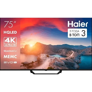 Телевизор Haier 75' DH1WVFD03RU S2 Pro черный HQLED 4K UHD 60Hz Smart TV 2GB/32GB