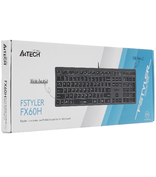 Клавиатура A4Tech Fstyler FX60H проводная, USB Type-A, серый