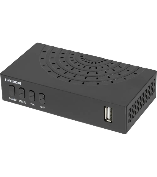 Приставка для цифрового ТВ Hyundai H-DVB440 черный, DVB-T2, DVB-T, DVB-C, HDMI, USB 2.0 x2