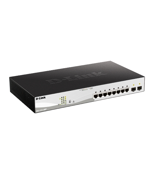 Коммутатор D-Link DGS-1210-10MP/F1A, 8×1 Гбит/с + 2×1 Гбит/с SFP, настраиваемый