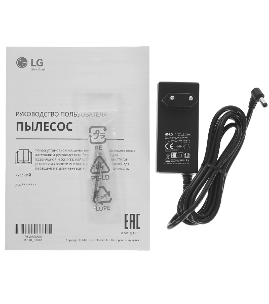 Пылесос вертикальный LG A9N-PRIME белый, питание от аккумулятора, 160 Вт, уборка сухая, пылесборник 0.44 л, работа от АКБ max 50 мин