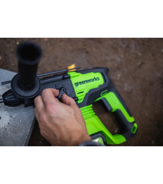 Перфоратор GreenWorks GD24SDS, SDS-plus, 24 В, 2 Дж, от аккумулятора