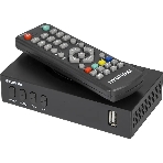 Приставка для цифрового ТВ Hyundai H-DVB440 черный, DVB-T2, DVB-T, DVB-C, HDMI, USB 2.0 x2, фото 1