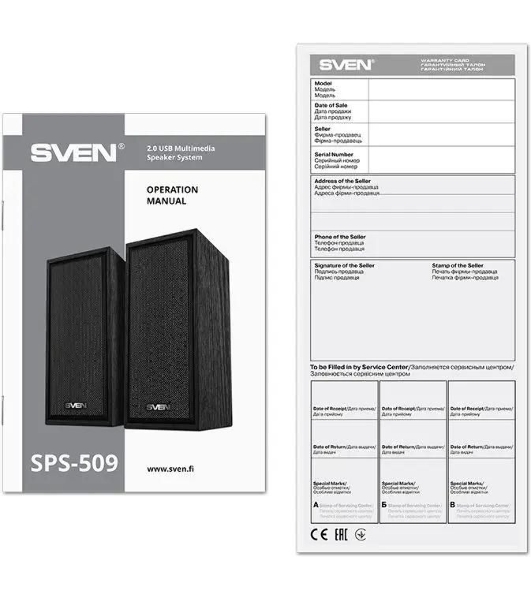 Акустическая система SVEN SPS-509 2.0 (2x3W, USB+БП) дерево, черный