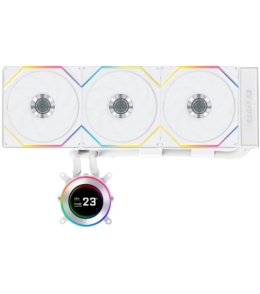 Система жидкостного охлаждения Lian-Li HydroShift II LCD-C 360TL ARGB Soc-AM5/AM4/1700/1851 белый 4-pin 33dB Al+Cu LCD Ret (G89.GHS2LCD36TW.R0)