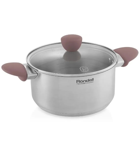 Кастрюля Rondell Bueno RDS-1588 (ST) сталь 1588 Кастрюля с/кр 24 см 4,8 л Bueno Rondell