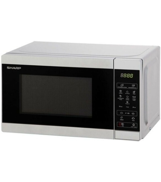 Микроволновая печь Sharp R-2800RSL серебристый, 20 л, 800 Вт, переключатели - сенсор