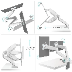 Кронштейн ONKRON G160 для монитора 13'-32' настольный, белый, фото10