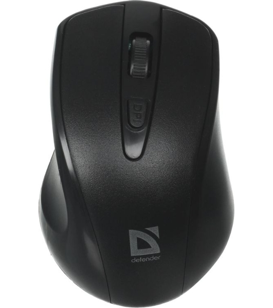 Мышь беспроводная Defender Datum MM-265 черный, 1600 dpi, радиоканал, USB, кнопки - 4