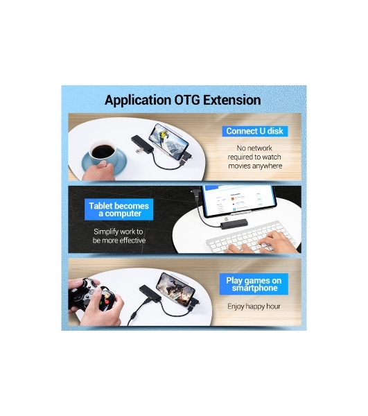 USB-концентратор Vention CHLBB, USB 3.0, USB 4 порта, USB