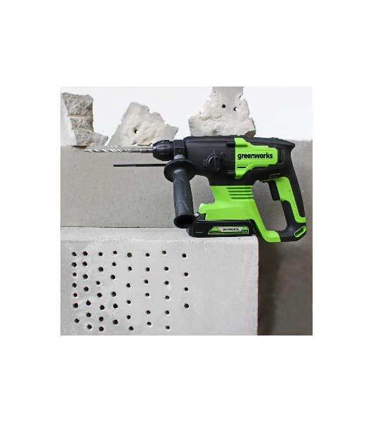 Перфоратор GreenWorks GD24SDS, SDS-plus, 24 В, 2 Дж, от аккумулятора