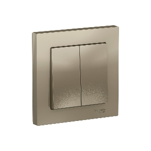 Выключатель 2-кл. СП AtlasDesign 10А IP20 (сх. 5) 10AX в сборе шампань SchE ATN000552