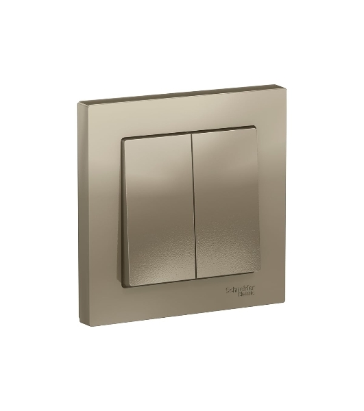 Выключатель 2-кл. СП AtlasDesign 10А IP20 (сх. 5) 10AX в сборе шампань SchE ATN000552