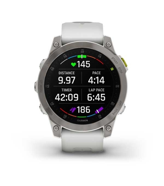 Умные часы Garmin Epix (Gen 2) Sapphire, 1.3' AMOLED, Wi-Fi, Bluetooth, ANT+, GPS, IPX8, титановый белый