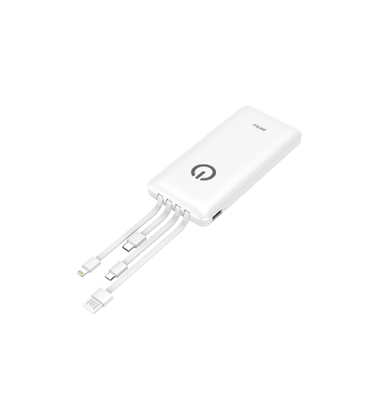 Портативный аккумулятор Powerbank Perfeo ABSOLUTE 10000mah In Micro usb,USB/Out USB,Micro usb,Type-C,Lightning, 2.1А/белый (PF_B4879)