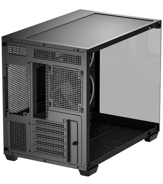 Компьютерный корпус Deepcool CG330 3F без БП, боковое окно (панорама), 3x120мм ARGB PWM вентилятора, черный, mATX