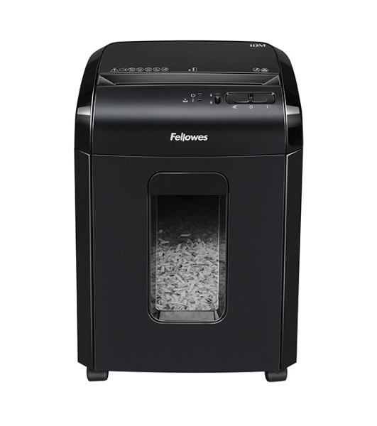 Шредер Fellowes Powershred 10M FS-4630601 DIN P-5, 2х15мм, 10лст., 19лтр., Safety Lock, с микрорезкой
