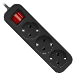 Удлинитель Defender G350 черный, 5 м, EURO, 3 розетки, 2200 Вт, фото 1