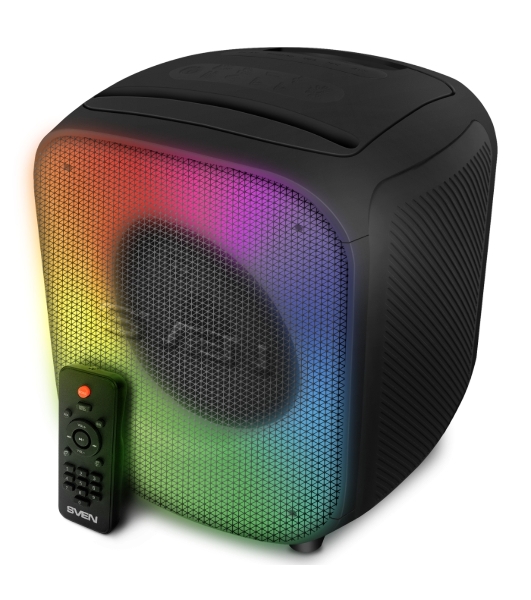 Портативная колонка SVEN PS-555, черный, 65 Вт (RMS), Bluetooth, USB, microSD, пульт