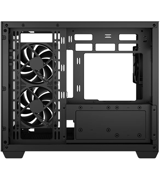 Компьютерный корпус Deepcool CG330 3F без БП, боковое окно (панорама), 3x120мм ARGB PWM вентилятора, черный, mATX
