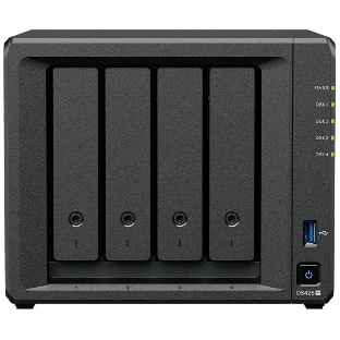 Сетевое хранилище Synology DiskStation DS425+ черный (Intel J4125/2Gb/4(3.5'/2.5'SATA/SSD) + 2 NVMe/RAID/1x1Gb/1x2.5Gb/2хUSB 3.2/no WIFI) (DS425+)