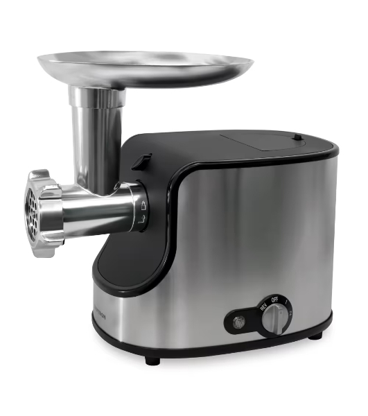 Мясорубка электрическая Samtron MG-105 серебристый , 1600 Вт, 1.6 кг/мин, реверс, защита от перегрузки, насадки - 8