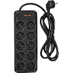 Сетевой фильтр Powercom SP-10 USB2A1СB 3,0 м 3.0м (10 розеток) черный, коробка, фото6