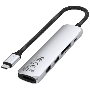 Док-станция Satechi ST-P6SS, USB Type-C, USB Type-C/HDMI/2xUSB Type-A/SD/microSD, USB Type-C