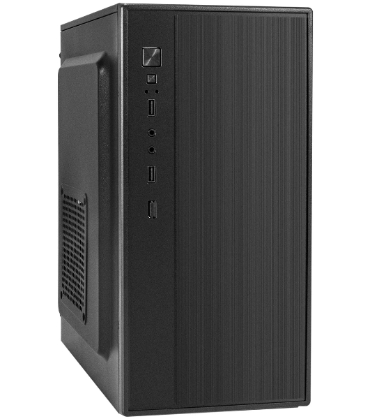 Компьютерный корпус Minitower ExeGate BAA-408-UNS500 (mATX, БП UNS500 с вент. 12см, 2хUSB, HD Audio, черный)