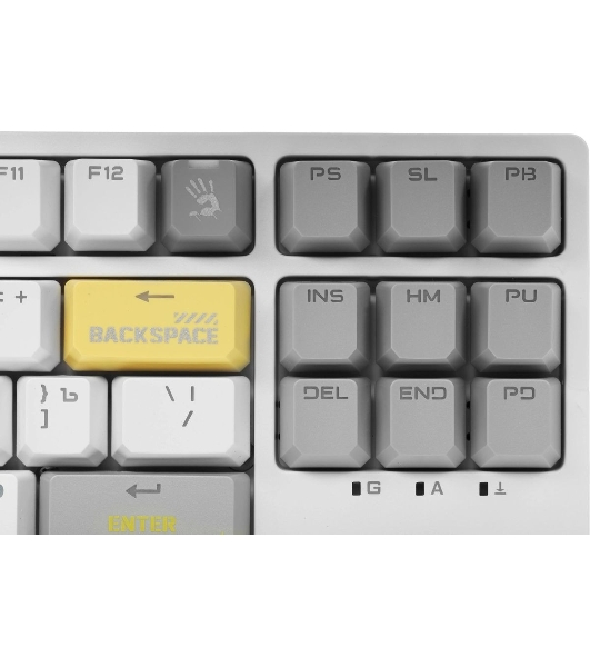 Клавиатура проводная A4Tech Bloody S87 Energy (S87 USB ENERGY WHITE) USB белый/желтый