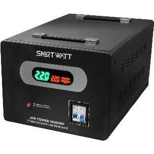 Напольный стабилизатор напряжения SMARTWATT AVR TOWER 10000RF (140W - 260W, 10000VA, 10 кВт, 50-60 Гц, LED-дисплей, реле
