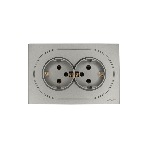 Розетка 2-м LEZARD СП OSEN с заземл. ПБТ, механизм, серый матовый 743-7400-127B, фото 1