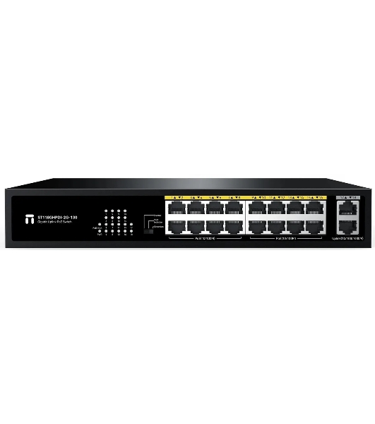 Коммутатор Netis ST118GHPDI-2G-130 16x100Мбит/с 2x1Гбит/с 16PoE 130W неуправляемый