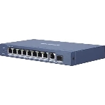 Коммутатор Hikvision DS-3E0510P-E/M(O-STD)(B), 8×1 Гбит/с PoE + 2×1 Гбит/с, неуправляемый, фото 1