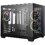 Компьютерный корпус Deepcool CG330 3F без БП, боковое окно (панорама), 3x120мм ARGB PWM вентилятора, черный, mATX, фото10