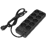 Сетевой фильтр Powercom SP-10 USB2A1СB 1.8 м 1.8м (10 розеток) черный, коробка, фото2