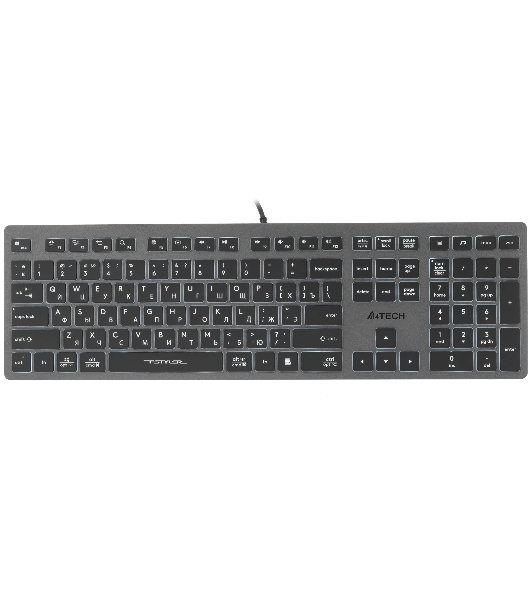 Клавиатура A4Tech Fstyler FX60H проводная, USB Type-A, серый